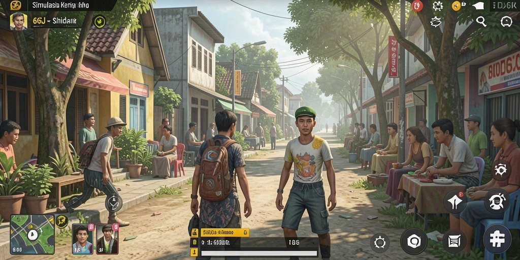 Tampilan gameplay 666J yang memukau dalam simulasi kehidupan.