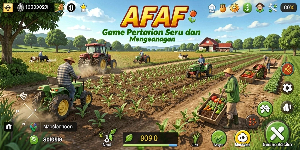 Tampilan gameplay AFAF yang menarik dan interaktif dalam bertani.
