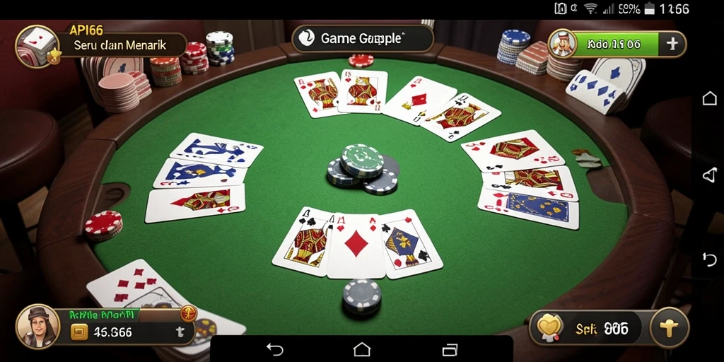 Screenshot API66 menampilkan gameplay Gaple yang menyenangkan.