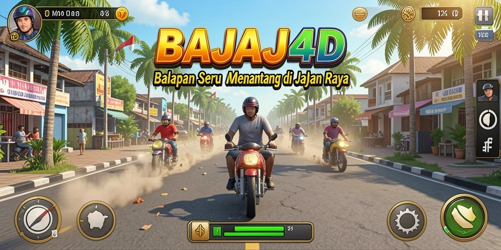 Tampilan gameplay seru dari BAJAJ4D saat balapan.