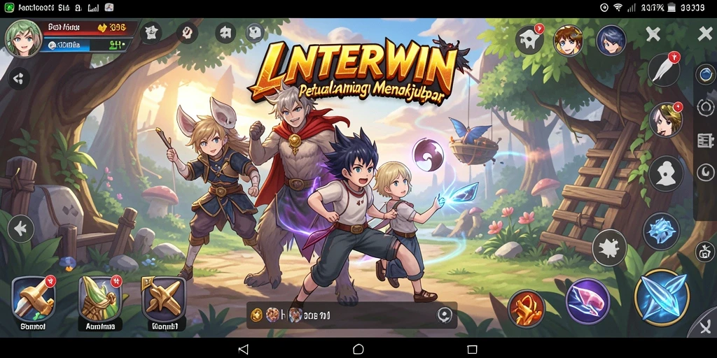 Tampilan gameplay LNTERWIN yang seru dan penuh warna.