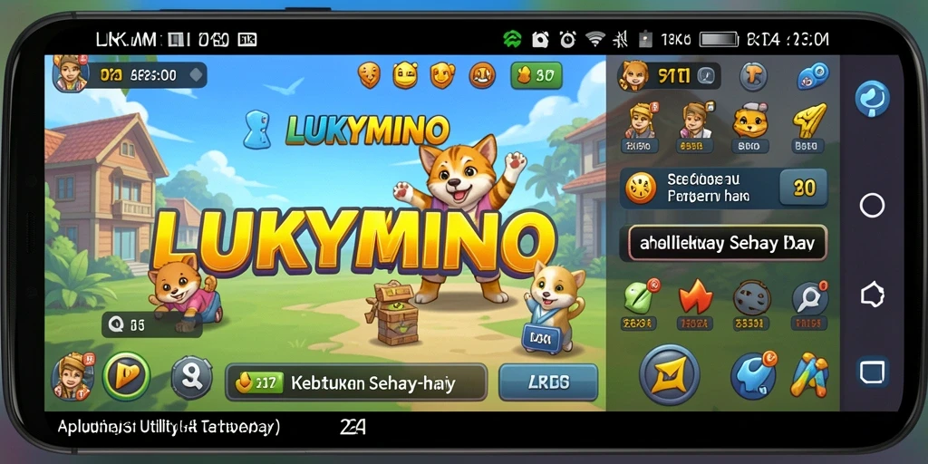 Tampilan utama aplikasi LUKYMINO yang intuitif dan praktis.