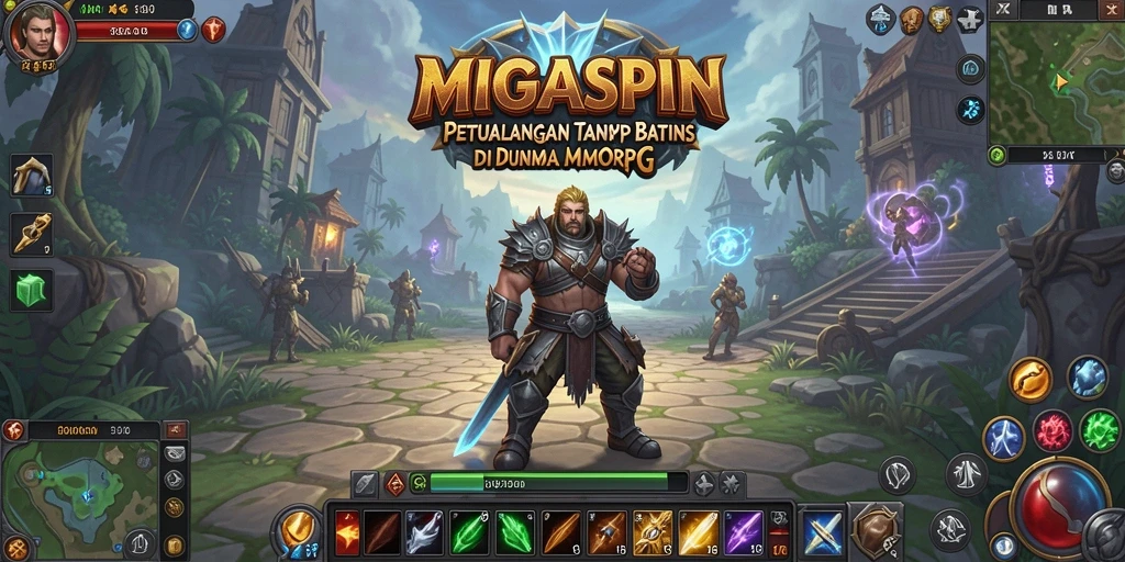 Tampilan gameplay seru dan interaktif dari MIGASPIN, menghadirkan dunia MMORPG yang menakjubkan.