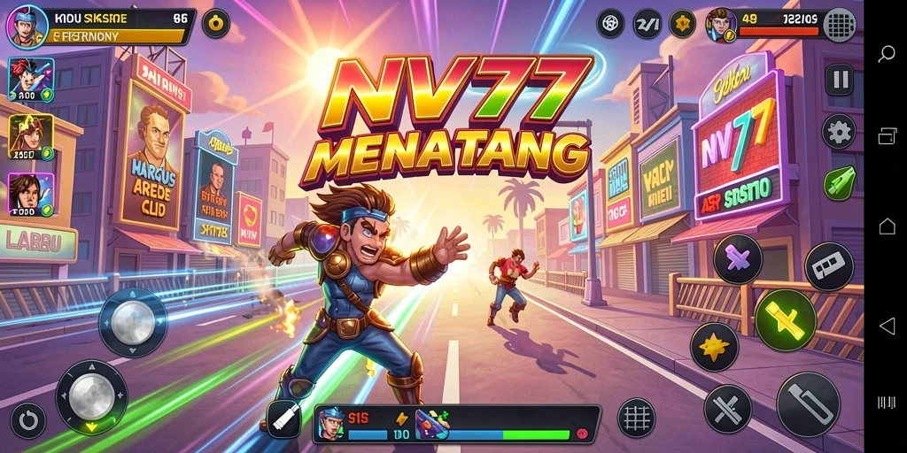 Screenshot gameplay NV77 yang menampilkan keseruan Arcade.