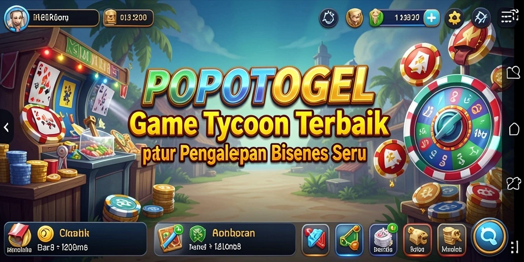 Screenshot gameplay <strong>POPOTOGEL</strong> menampilkan pengalaman manajemen bisnis yang menarik.