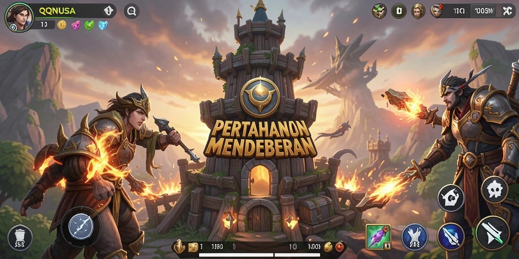 Gameplay Tower Defense yang seru dan menegangkan.