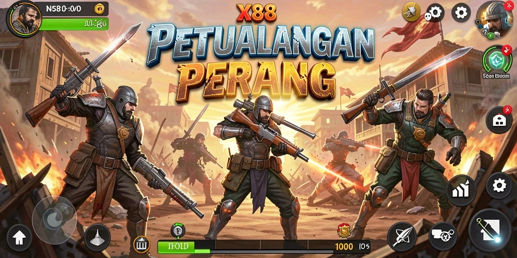 Tangkapan layar menunjukkan aksi seru dalam permainan X88.